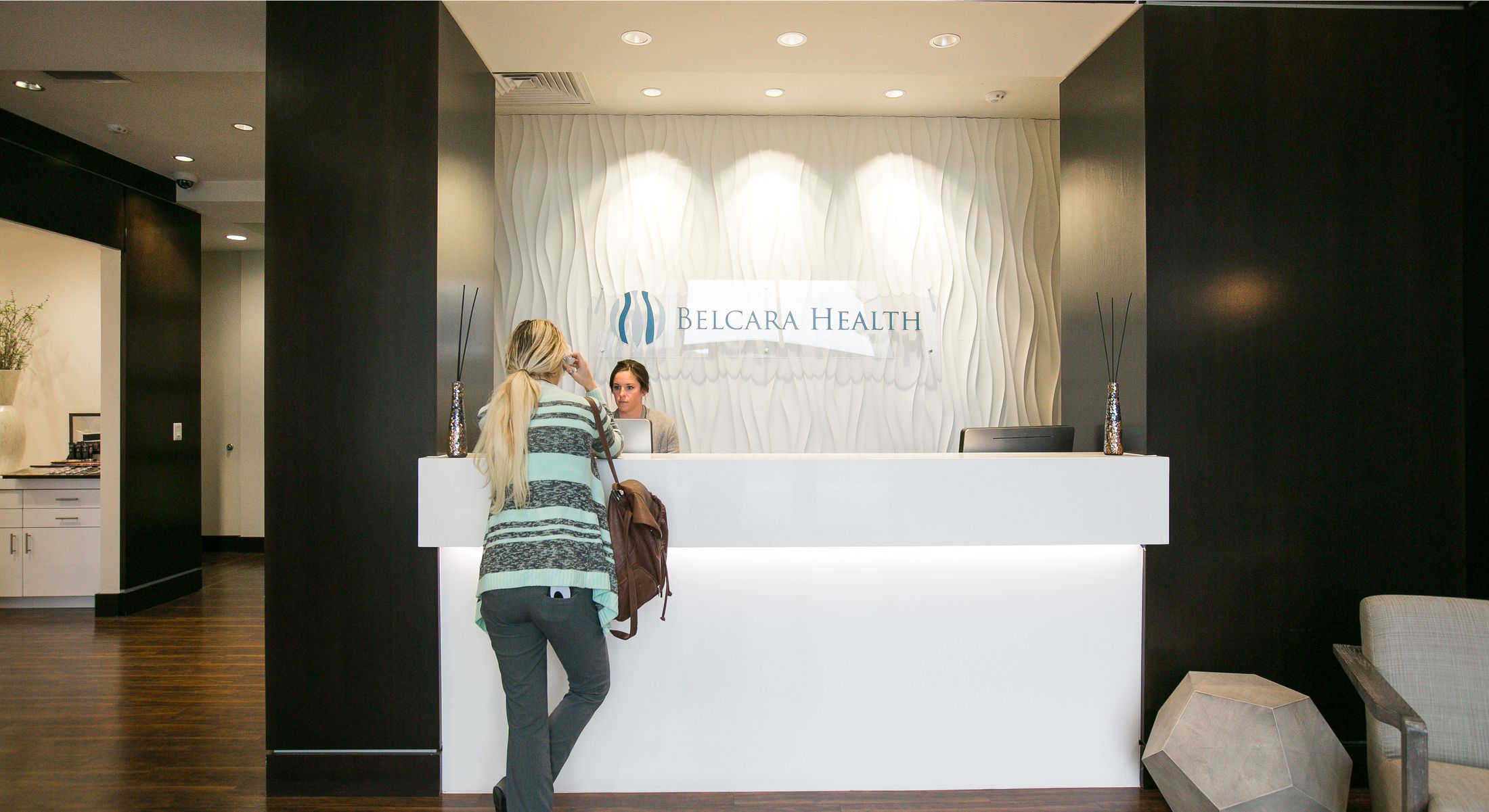 Reception area of Belcara Health facility.
